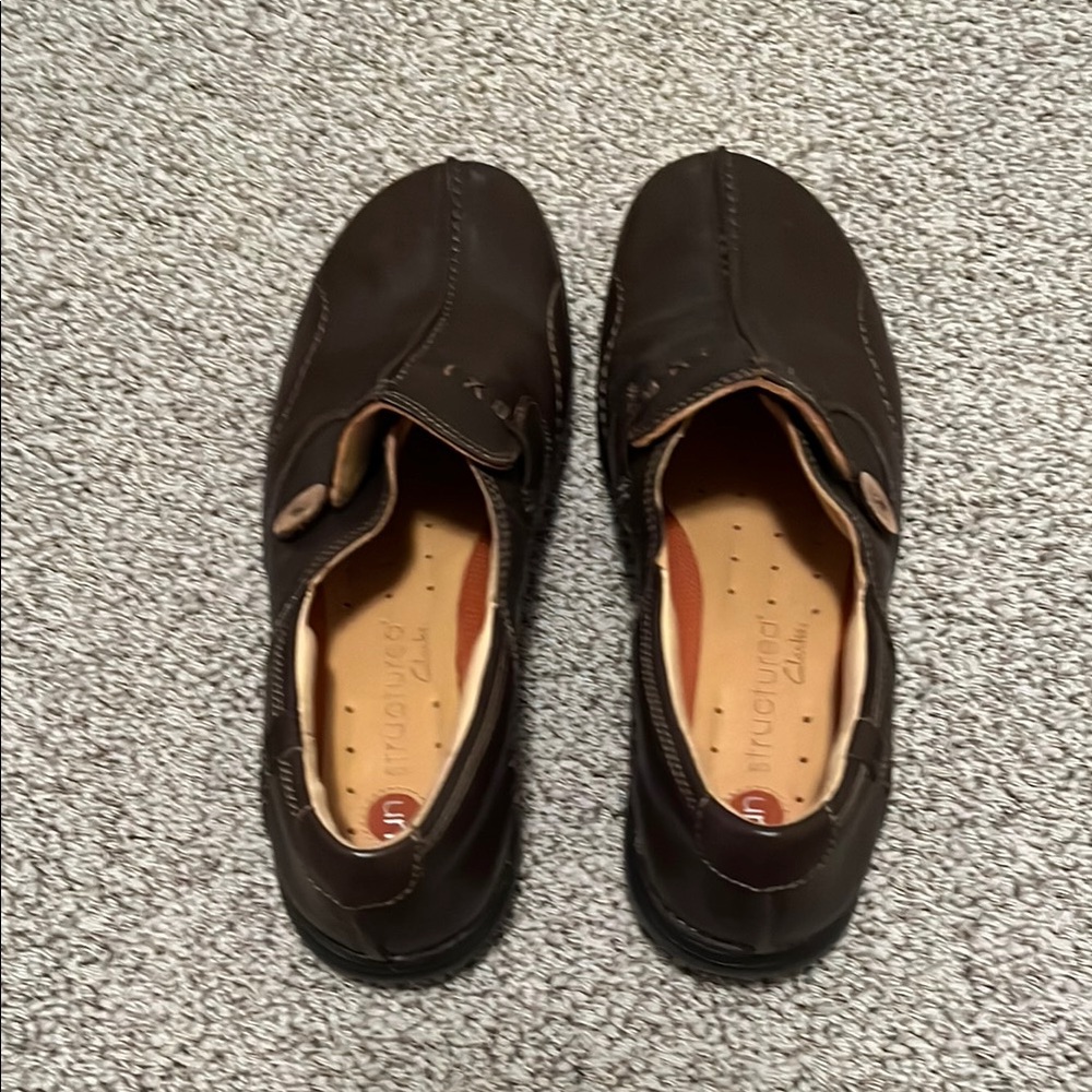 Clarks Brown Suede Loafers Comfortable Flats